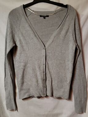 George Light Gray V-Neck Button-Up Cardigan